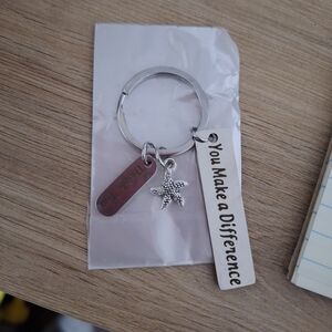 Silver Inspirational YOU MAKE A DIFFERENCE Key Holder